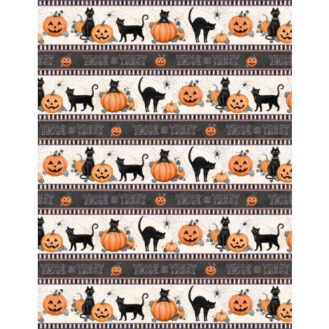Wilmington Prints Meow-Gical Night Repeating Stripe Multi 3008-96473-289