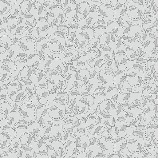 Benartex Fabrics Holly Leaf  Scroll  Grey 13467-14
