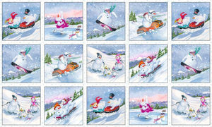 Elizabeth's Studio Fabrics Let It Snow 24"x44" Panel 3006 White