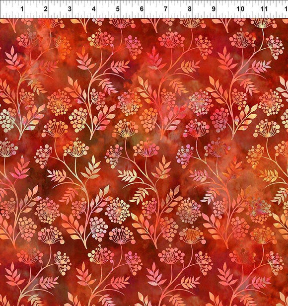 In The Beginning Fabrics FloragraphixV Sprigs Red 6FGE-1