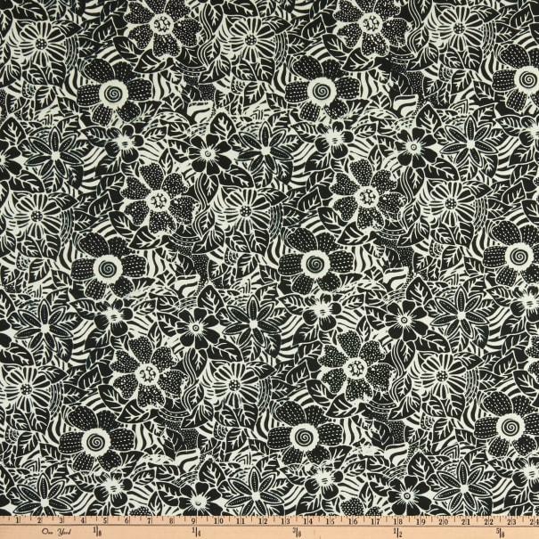 Island Batik Tweet/Bliss Flower Zebra - Salt n Pepper