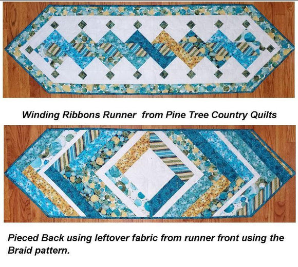Winding Ribbons Quilt Table Runner Kit finished size 19