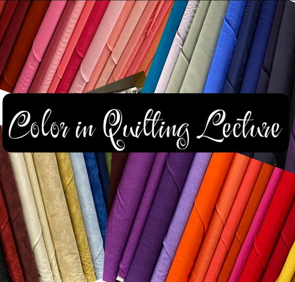 Color theory quilting class at Affinity for Quilts in White Bear Lake, MN, teaching how to choose and combine fabric colors for beautiful quilt designs.