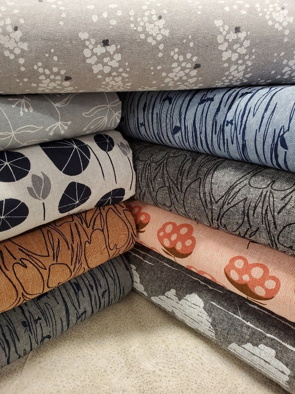 Cotton  Linen blend fabrics are beautiful, durable, fabrics that are very versatile.  Often used when making bags and purses.