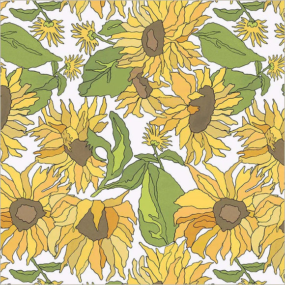 Windham Fabrics Flowers on Main Big Yellows White 54891-5