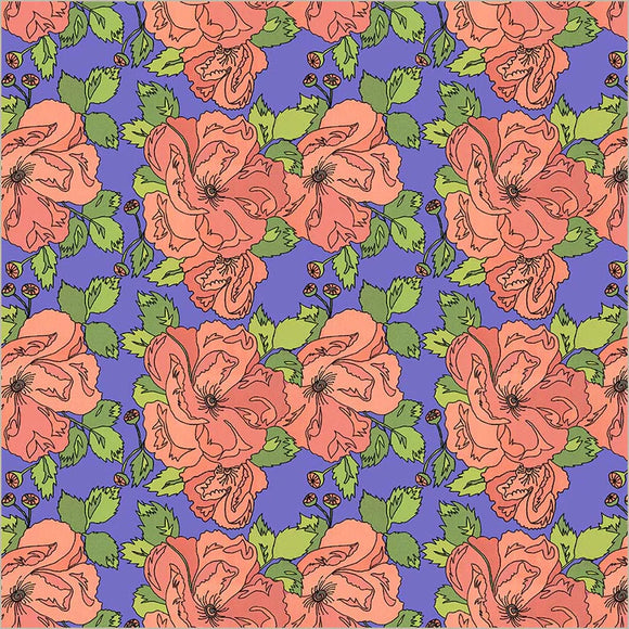 Windham Fabrics Flowers on Main Petal and Pollen Periwinkle 54892-7