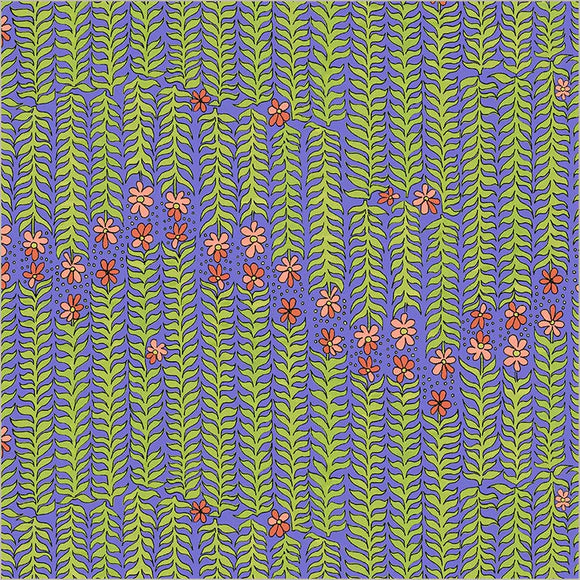 Windham Fabrics Flowers on Main Stem to Stem Periwinkle 54893-7