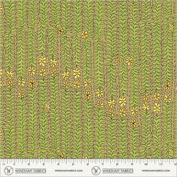 Windham Fabrics Flowers on Main Stem to Stem Limestone 54893-8