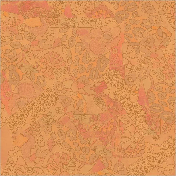 Windham Fabrics Flowers on Main  Pattern Play Sunset 54894-6