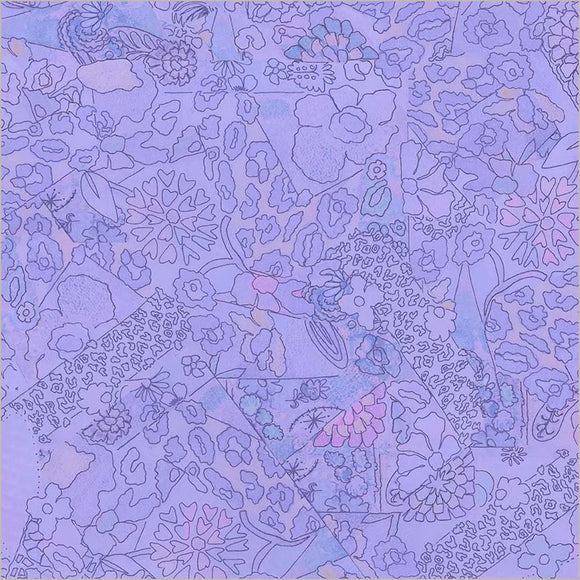 Windham Fabrics Flowers on Main  Pattern Play Periwinkle  54894-7