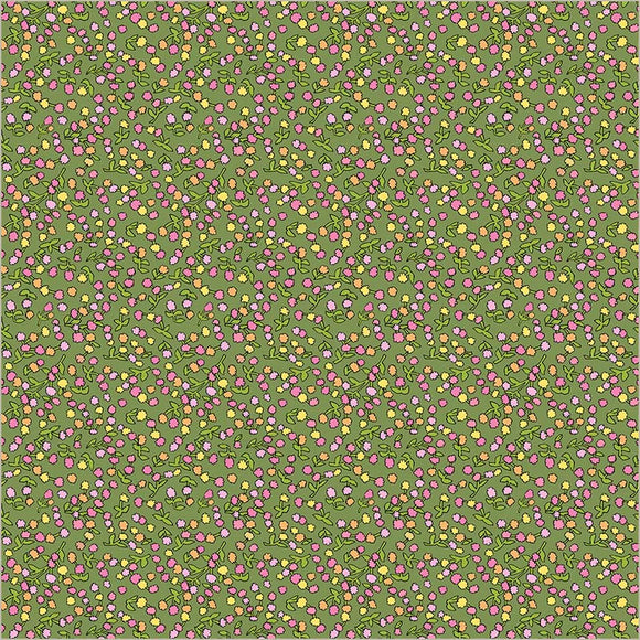 Windham Fabrics Flowers on Main Ditsy Buds Green 54895-11