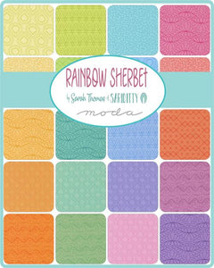 Moda Fabrics Rainbow Sherbet Jelly Roll 40 assorted pieces 2.5"x44" 45020JR