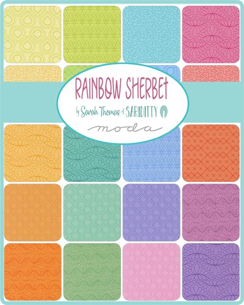 Moda Fabrics Rainbow Sherbet Jelly Roll 40 assorted pieces 2.5