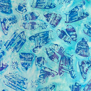 All Minnesota Shop Hop Batik SH185-517 / Tossed Sleds-Blue Mystic