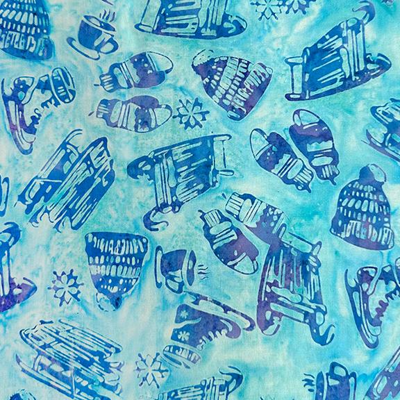All Minnesota Shop Hop Batik SH185-517 / Tossed Sleds-Blue Mystic