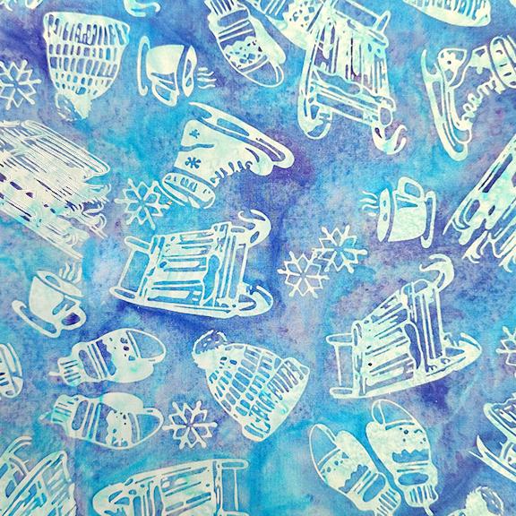 All Minnesota Shop Hop Batik SH185-540 / Tossed Sleds-Blue Azure