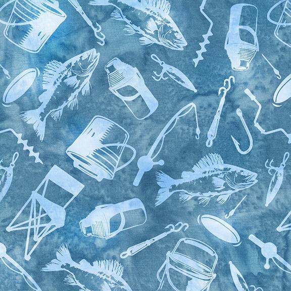 All Minnesota Shop Hop Batik SH186-536 / Tossed Ice Fishing-Blue Lake