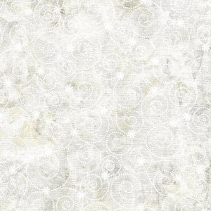 All Minnesota Shop Hop Batik SH189-001 / Snowflake Scroll-Neutral Snow