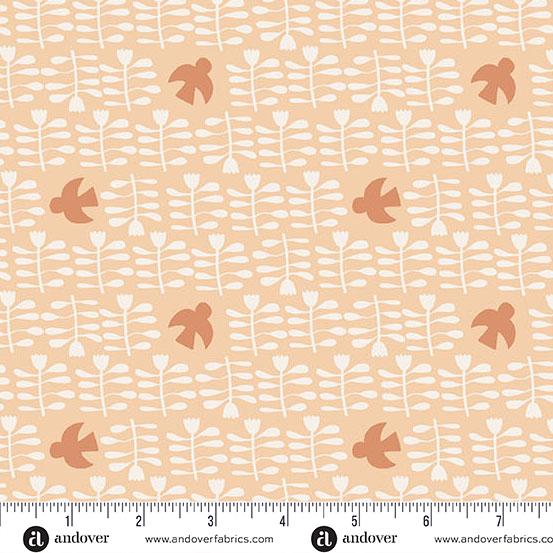 Andover Fabrics Conway Cottage Apricot Amongst the Flowers    A-1417-O