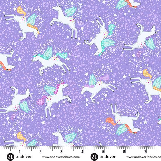 Andover Fabrics Fairy Dust Lilac Unicorn MU-050-L