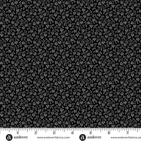 Andover Fabrics Pumpkin Licorice  Droopy  Floral  A-1105-K