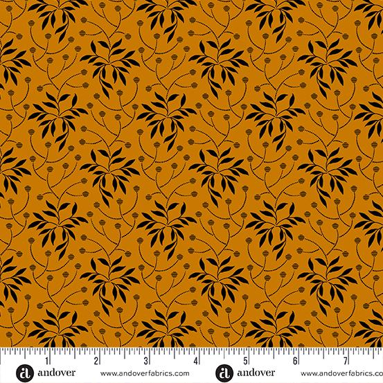 Andover Fabrics Pumpkin Licorice Pumpkin  Branches and Buds   A-1103-O