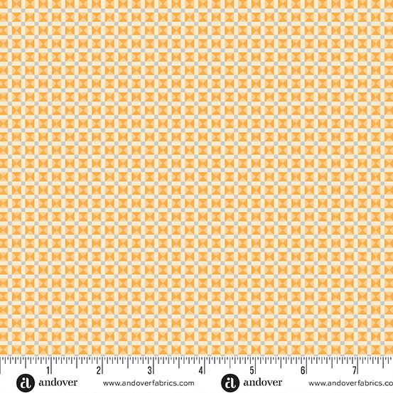 Andover Fabrics Pumpkin Licorice Whipped Cream Triangle Checkerboard A-1107-L