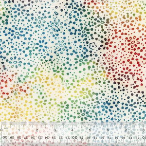 Anthology Fabrics JDJ  Daisy Dots  Rainbow  Batik 878Q-15