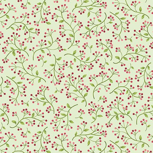 Benartex Fabric Wander Lane Wild Berry Celery  13605-40