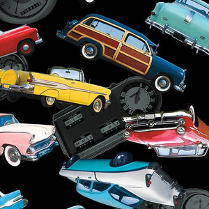 Benartex Fabrics America's Highway Classic Rides Black 1471612