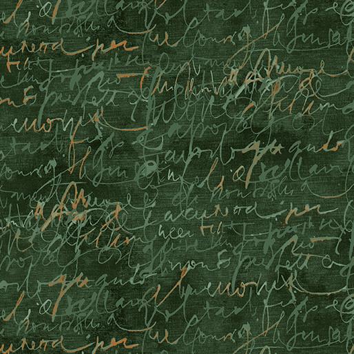 Benartex Fabrics Fluidity Script Small Green 16751M-45