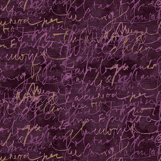 Benartex Fabrics Fluidity Script Small Mauve 16751M-60