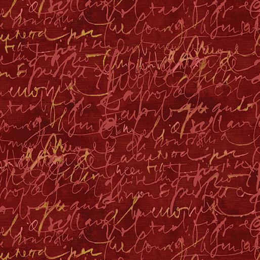 Benartex Fabrics Fluidity Script Small Red 16751M-10