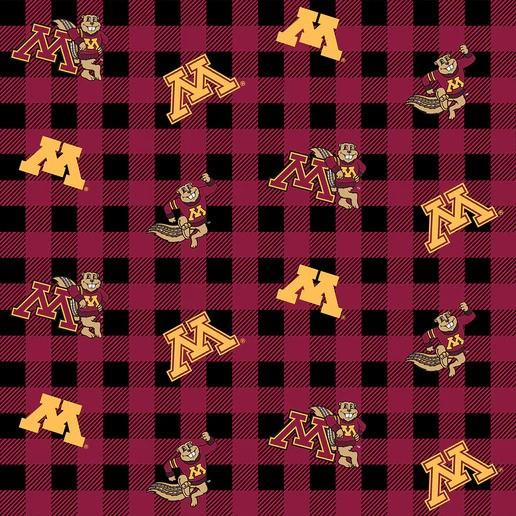 Benartex Fabrics NCAA- Minnesota Gophers Buffalo Plaid  MIN1178