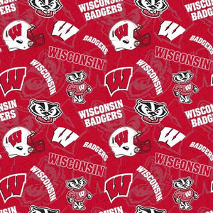 Benartex Fabrics NCAA- Wisconsin Badgers Tone on Tone WIS1178