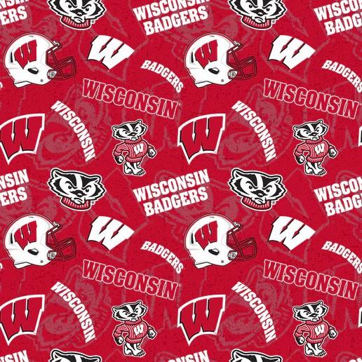 Benartex Fabrics NCAA- Wisconsin Badgers Tone on Tone WIS1178