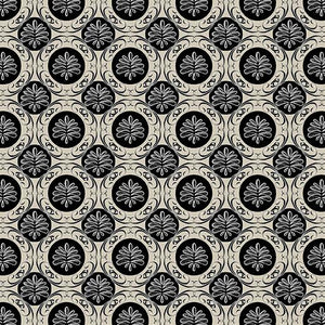 Benartex Fabrics Perfect Brew  Bedallion Geo Cream/Black 1492507B