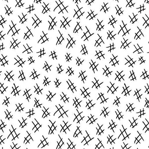 Benartex Fabrics Stitchy Hashtags Black/White 13263-90