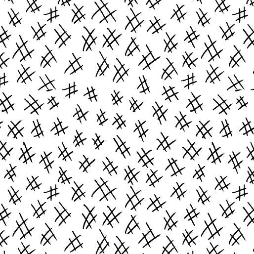 Benartex Fabrics Stitchy Hashtags Black/White 13263-90