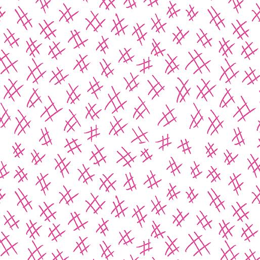 Benartex Fabrics Stitchy Hashtags Fuchsia/White 13263-22