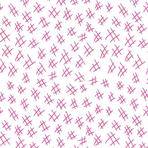Benartex Fabrics Stitchy Hashtags Fuchsia/White 13263-22