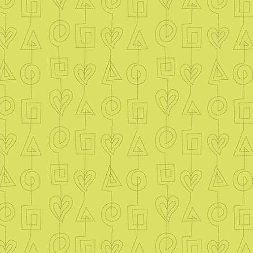 Benartex Fabrics Stitchy Stitches Lime  13264-41