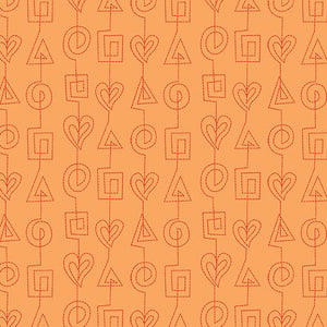 Benartex Fabrics Stitchy Stitches Orange 13264-36