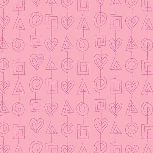 Benartex Fabrics Stitchy Stitches Pink 13264-21