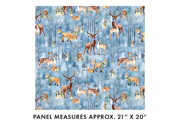 Benartex Fabrics Woodland Wonderland Woodland Scenic  Medium Blue 1498754B