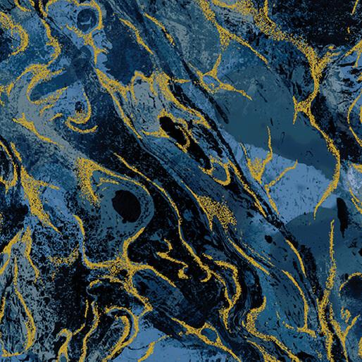 Benartex Marbled Earth Indigo 16474M-58
