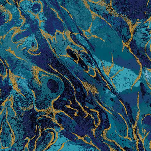 Benartex Marbled Earth Prussian  16474M-84