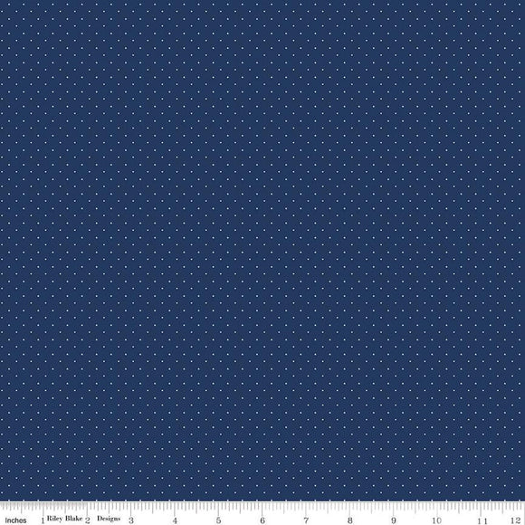 Riley Blake Designs American Jane Pindots C840-Navy