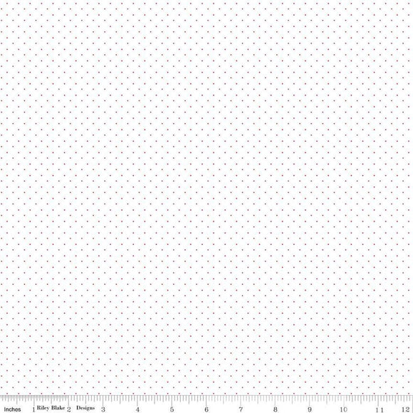 Riley Blake Designs American Jane Pindots  C845-Red on White