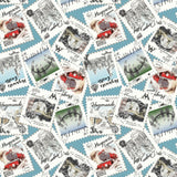 Camelot Fabrics Wizarding Stamps Blue 23800923-02